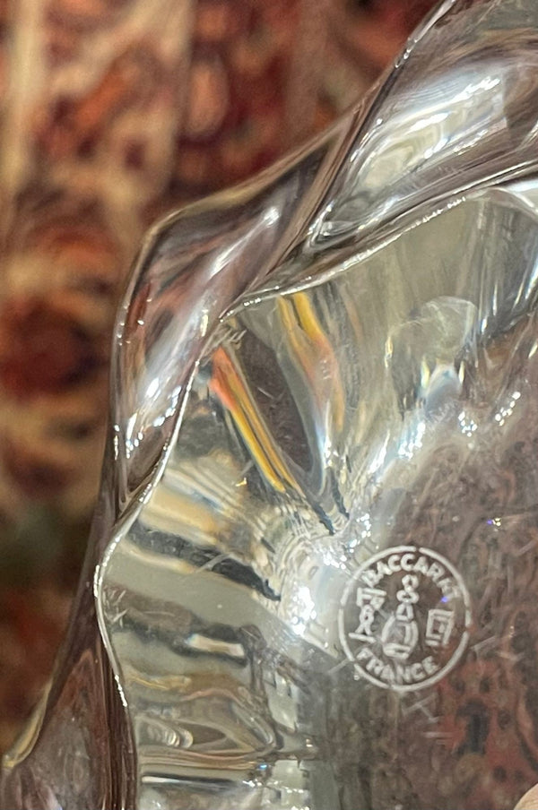 Set of Five Baccarat Crystal Animal Figures & Bowl. Late 20th Century.