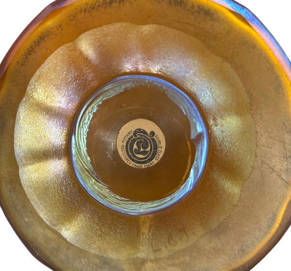 Louis Comfort Tiffany Favrile Glass Candle Lamp. Early 20th Century.