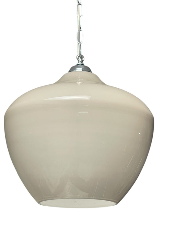 Pair of Italian Murano Gray Glass Pendants, 1980's.