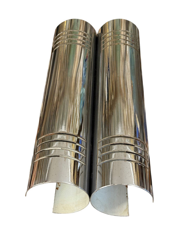 Four Italian Polished Chrome Cylindrical Wall Sconces, Italy, Mid 20th Century.