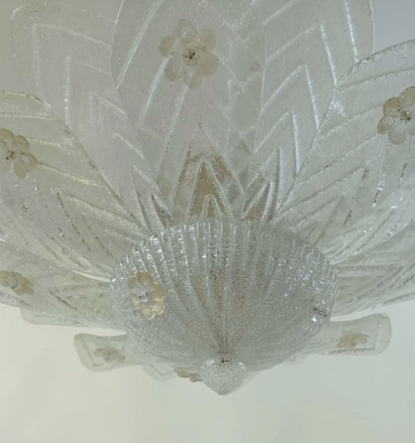 Murano Graniglia Glass Flush Mount – Italy, Circa 1960's.