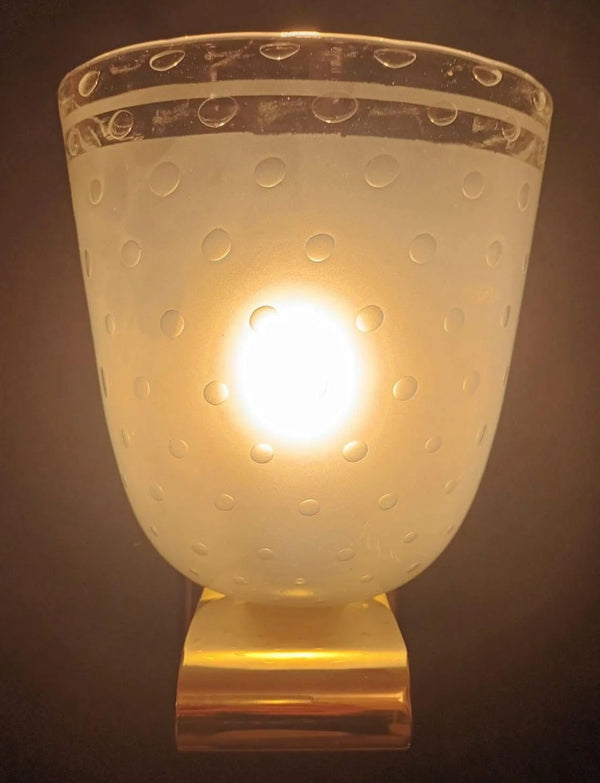 Set of Six Frosted Bollicine Sconces by Barovier e Toso. Italy, 1950's.