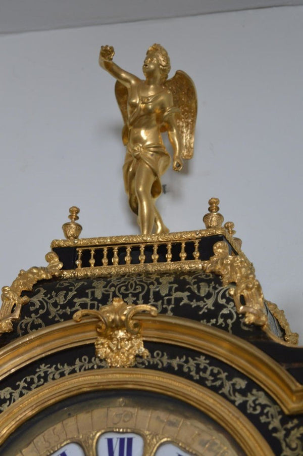 Monumental 19th Century French Boulle Cartel Clock with Pedestal