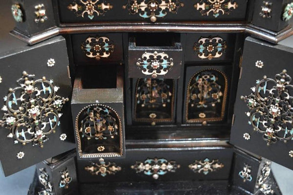 19th Century Austrian Ebony Jewelry Box by Hermann Ratzersdorfer.