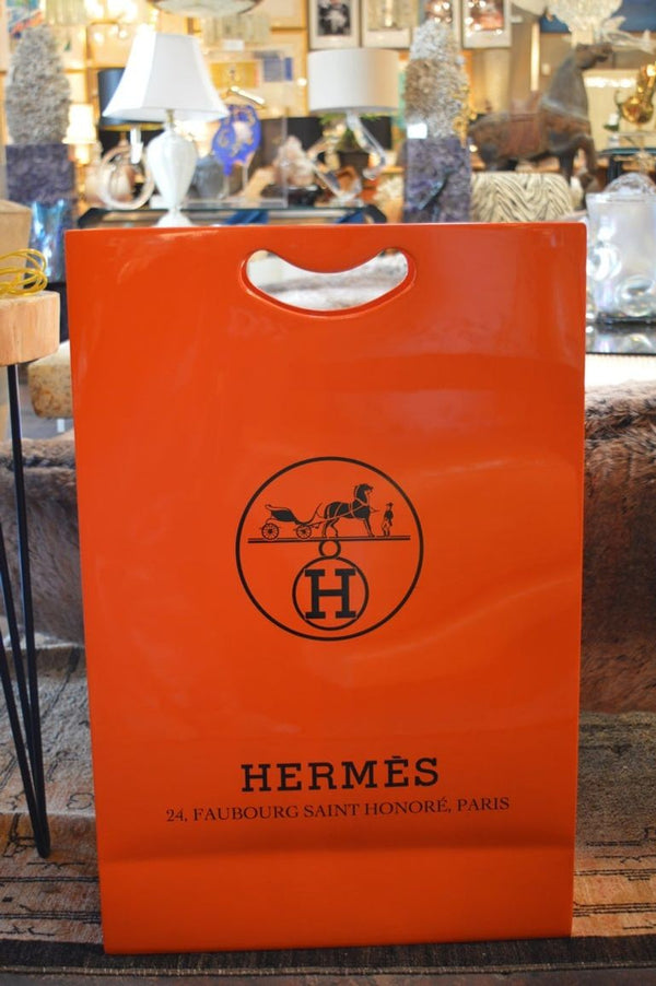 Hermès Shopping Bag Sculpture by Jonathan Seliger, 2014