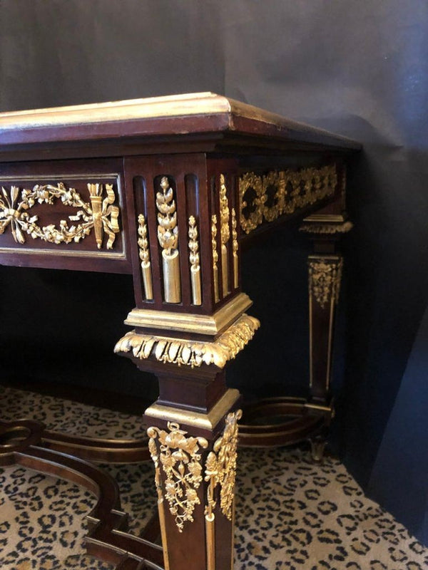 Louis XVI Style Gilt Bronze Mounted Center Table by Paul Sormani