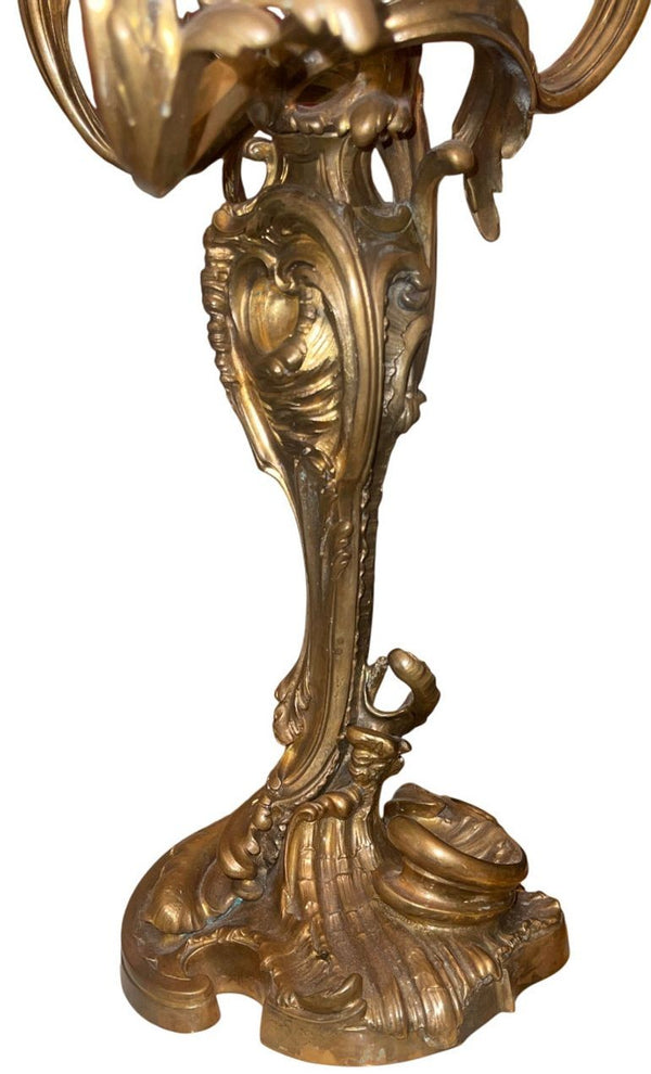 Early 19th Century Pair of Gilt Bronze Candelabras in the Manner of Henry Dasson