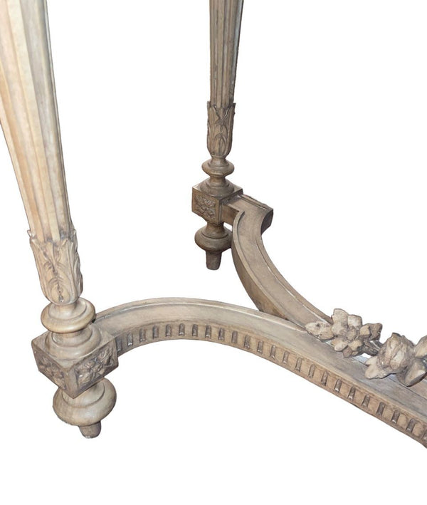 Pair of 19th Century French Louis XIV Style Console Tables with Marble Tops.