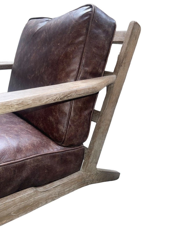 Pair of Four Hands Irondale Brooks Leather Lounge Chairs. U.S.A. 21st Century.