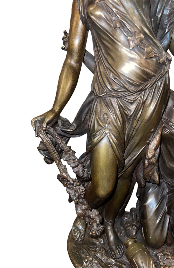19th Century French Bronze Bacchantes Group After Clodion. Numbered 4123