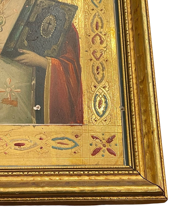 19th Century Russian Orthodox Icon of Saint Nicholas the Wonderworker