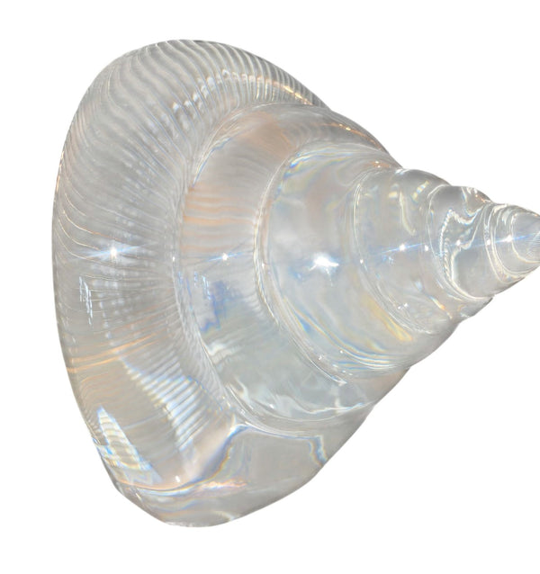 Late 20th Century Baccarat Crystal Nautilus Shell Sculpture, France.