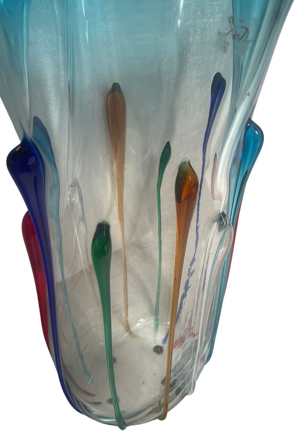 Enrico Cammozzo Signed Murano Glass Vase. Italy, Late 20th Century.