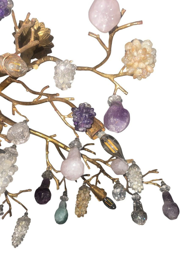 Pegaso Gallery Design “Tree of Life” Chandelier with Semi-Precious Stone Fruits