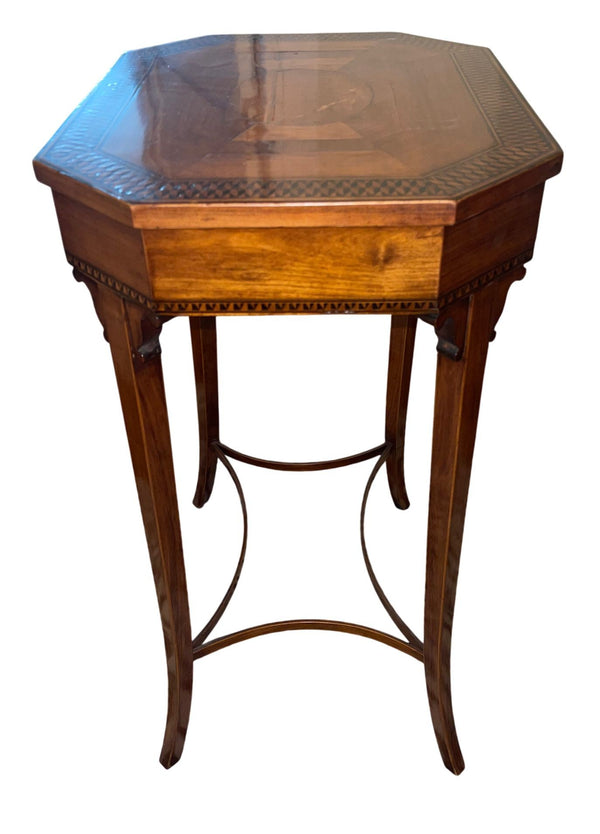 19th Century Italian Marquetry Occasional Table with Lift Top