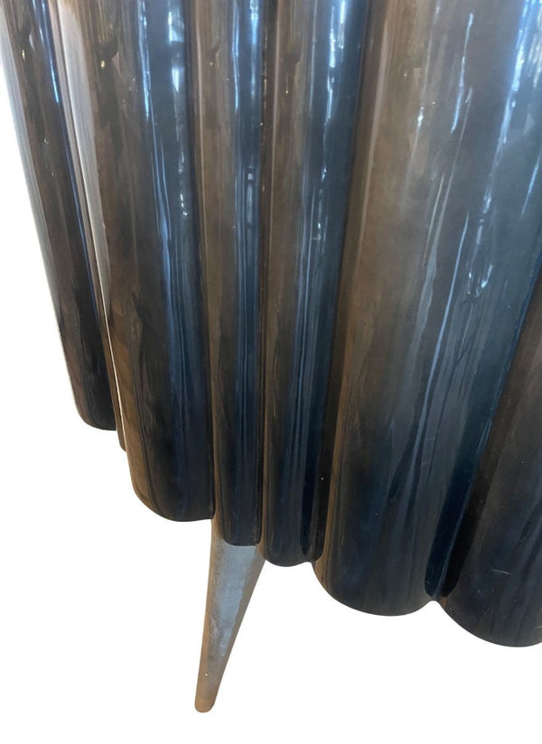 Sculptural Parchment Bar Cabinet with Radiant Ombre Finish. U.S.A. 1980's.