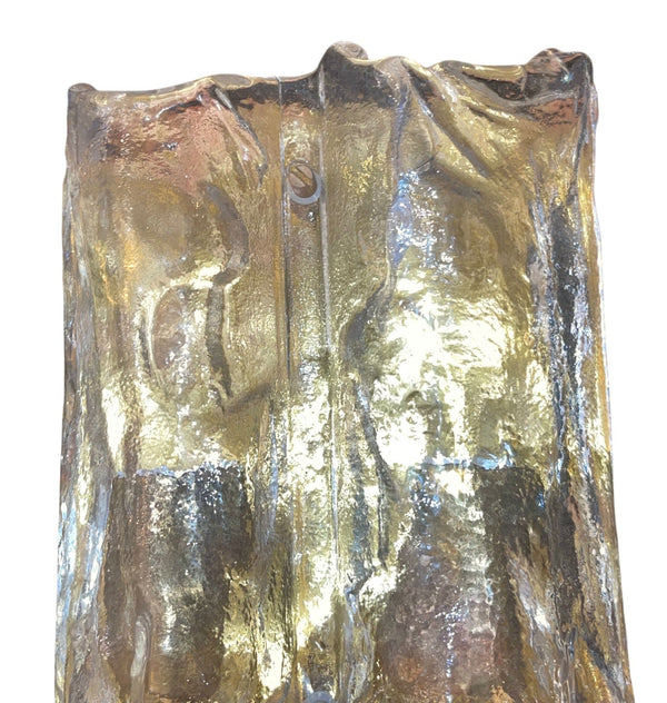 Pair Italian Murano Glass Sconces in style of Toni Zuccheri for Mazzega, 1970's.