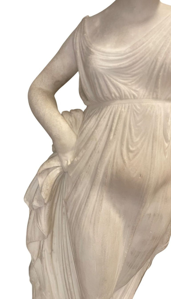 19th Century Carrara Marble Sculpture of Euphrosyne, One of the Three Graces.
