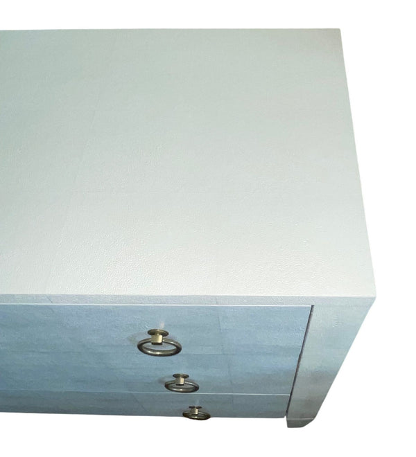 Pair of Italian Two-Tone Faux Shagreen Commodes. Late 20th Century.