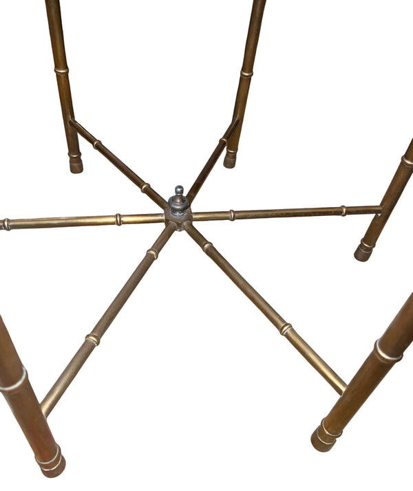 Pair of Mastercraft Brass Bamboo Form Side Tables. U.S.A. 1970's.