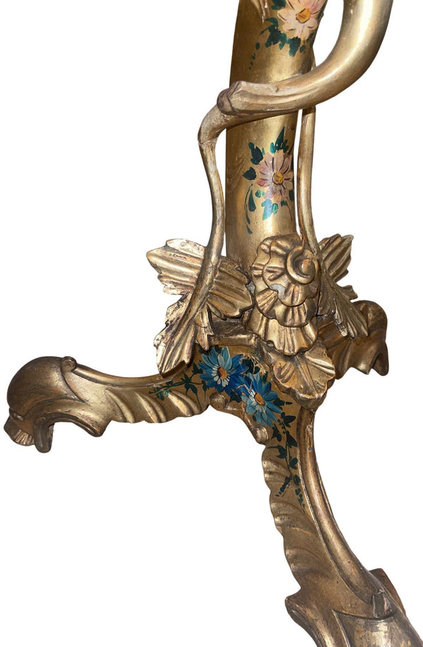 Pair of Mid-19th Century Italian Polychrome & Gilt Blackamoor Pedestal Tables