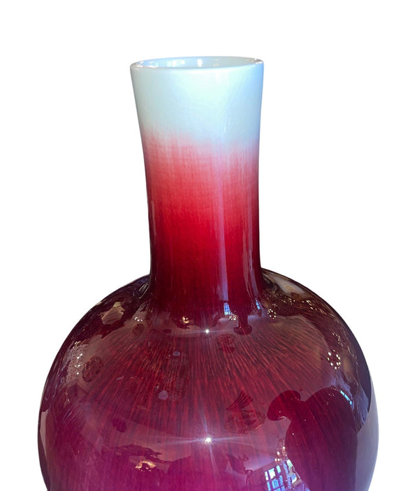 20th Century Set of Three Chinese Flambé Glazed Porcelain Vases