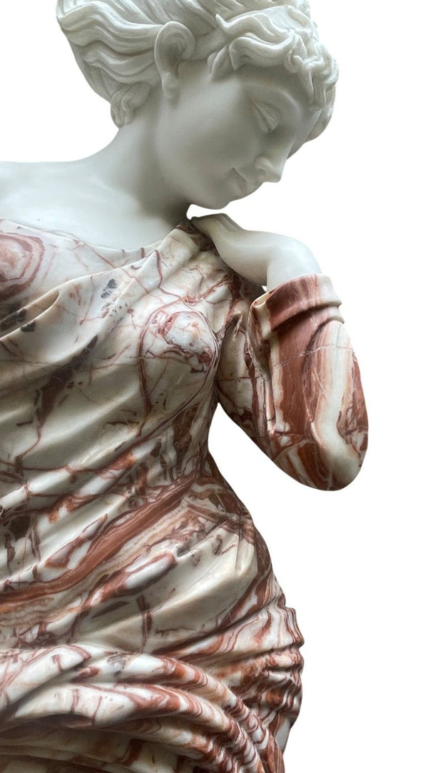 20th Century Italian Life-Size Marble Sculpture of a Dancing Girl.