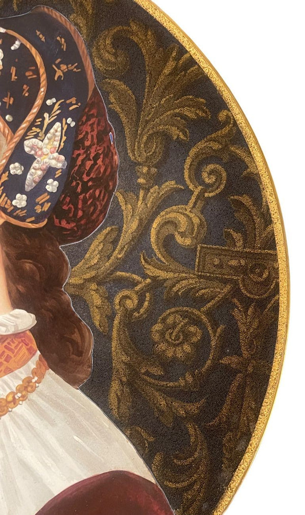 Late 19th Century French B&C Montereau Portrait Charger, Signed H. Catelin.