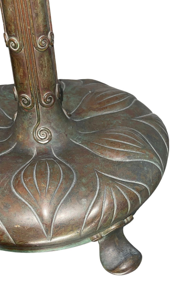 Tiffany Studios Blue Geometric Turtleback Table Lamp. U.S.A. 1910's.