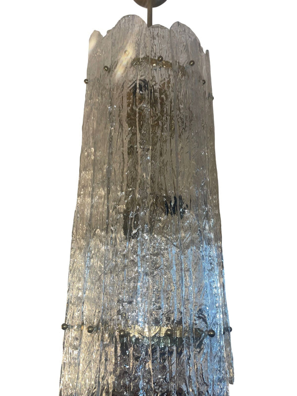 1960's Italian Murano Textured Glass Pendant Light
