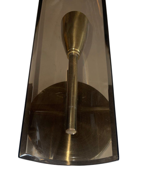 Pair of Cristal Arte Smoky Glass Italian Sconces, 1960's.