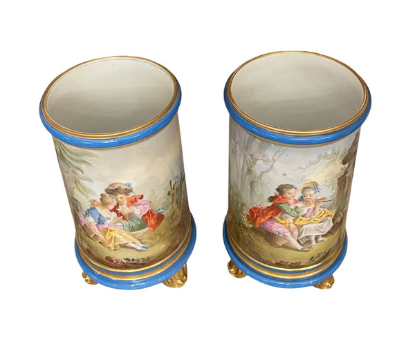 Late 19th Century Pair of French Sèvres Style Porcelain Vases.