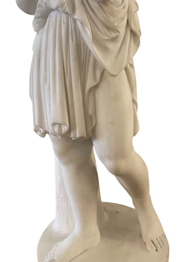 19th Century Italian Carrara Marble Classical Maiden Sculpture