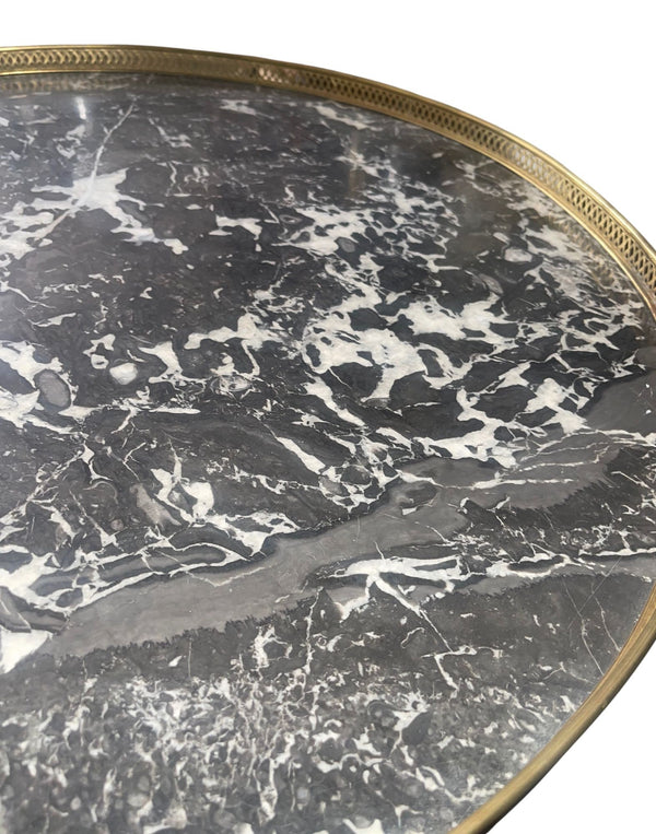 Late 19th Century French Empire Style Marble-Top Side Table with Bronze Mounts