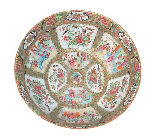 Late 19th Century Chinese Export Rose Medallion Bowl