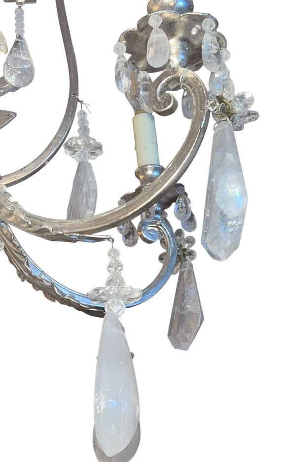 20th Century French Rock Crystal Chandelier with Parrot Motif