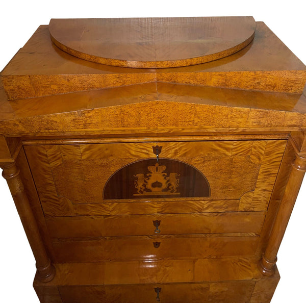 19th Century Biedermeier Secretary Desk with Secret Compartments