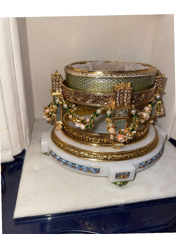 Fabergé Branded Enamel Egg, Love Trophies Design, Late 20th Century.