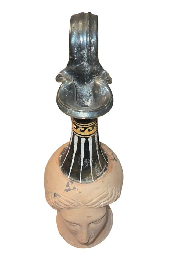 Hellenistic Canosan Figural Oinochoe (Head Vase) Apulia, Italy, 3rd C. - B.C.E.