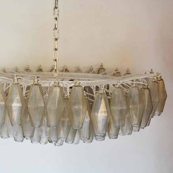 Alberto Donà Light Smoky Murano Poliedri Chandelier, Italy, 1960's.