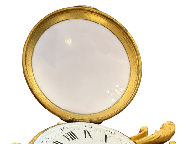 French Louis XV Style Ormolu Cartel Wall Clock by Lecomte, Paris, 19th Century.