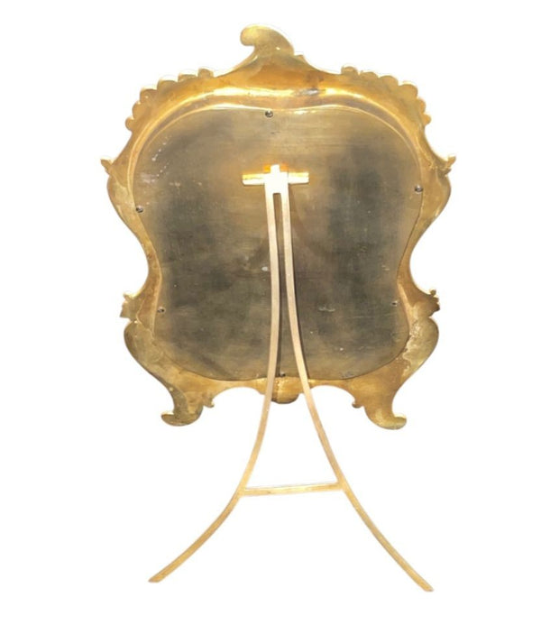 19th Century French Champlevé Bronze & Brass Easel Mirror