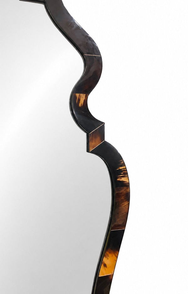Karl Springer Chippendale-Style Horn Wall Mirror. U.S.A. Late 20th Century.
