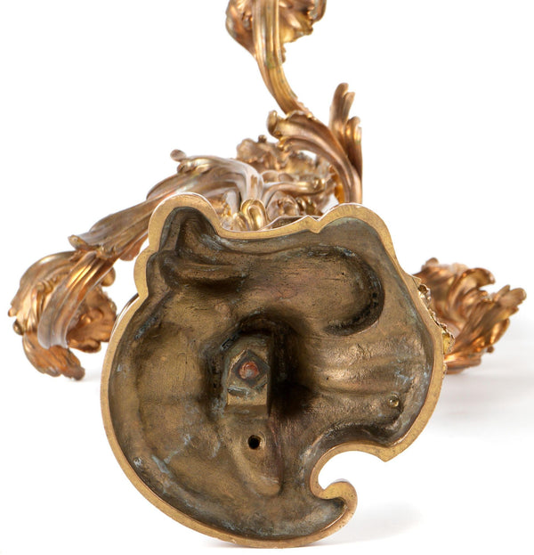 Early 19th Century Pair of Gilt Bronze Candelabras in the Manner of Henry Dasson