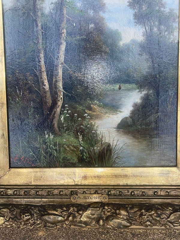 Pair of Late 19th Century Signed Ada Stone Landscape Paintings. United Kingdom.