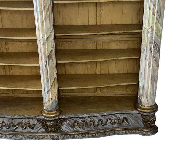 Monumental Mid-19th Century French Painted and Gilded Bibliothèque / Bookcase