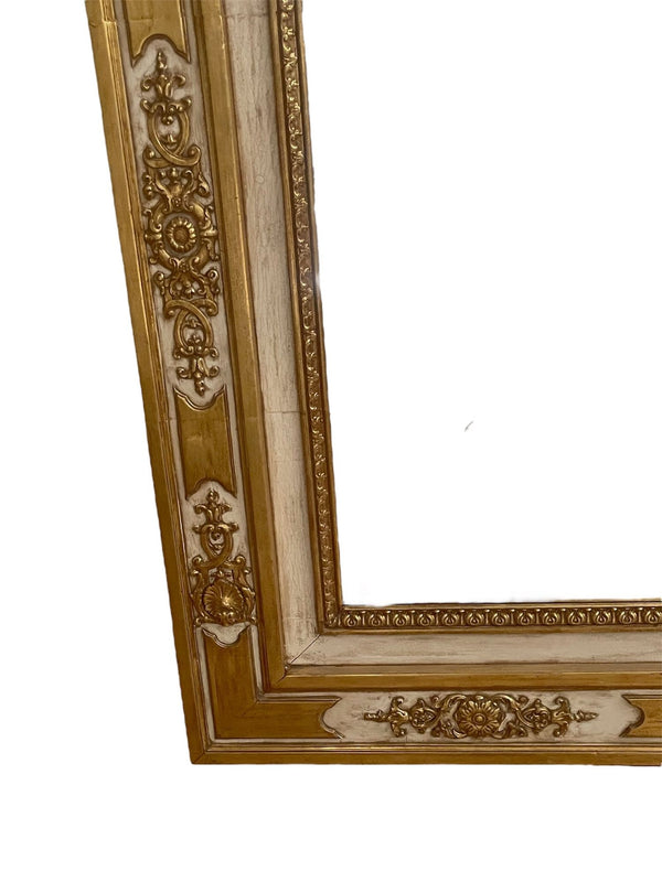 Monumental Third Quarter of 19th Century Italian Hand-Carved & Water-Gilt Mirror