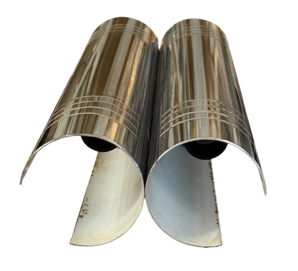 Four Italian Polished Chrome Cylindrical Wall Sconces, Italy, Mid 20th Century.