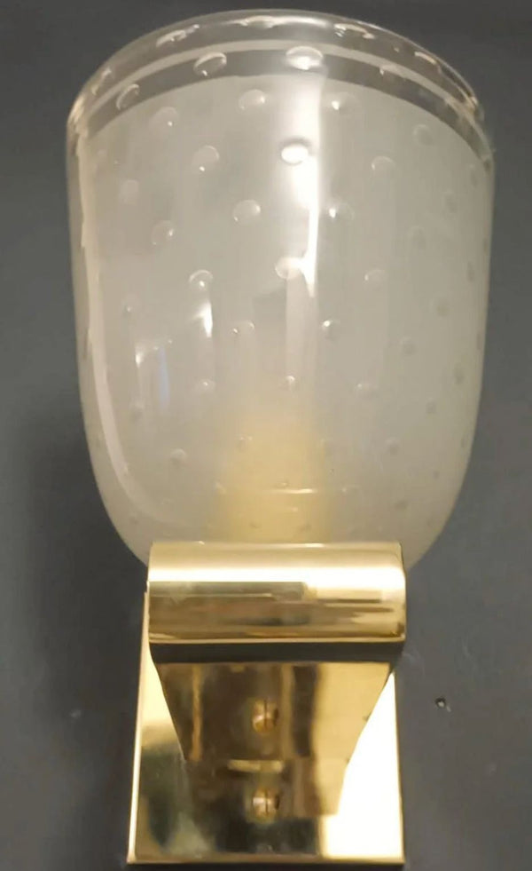 Set of Six Frosted Bollicine Sconces by Barovier e Toso. Italy, 1950's.