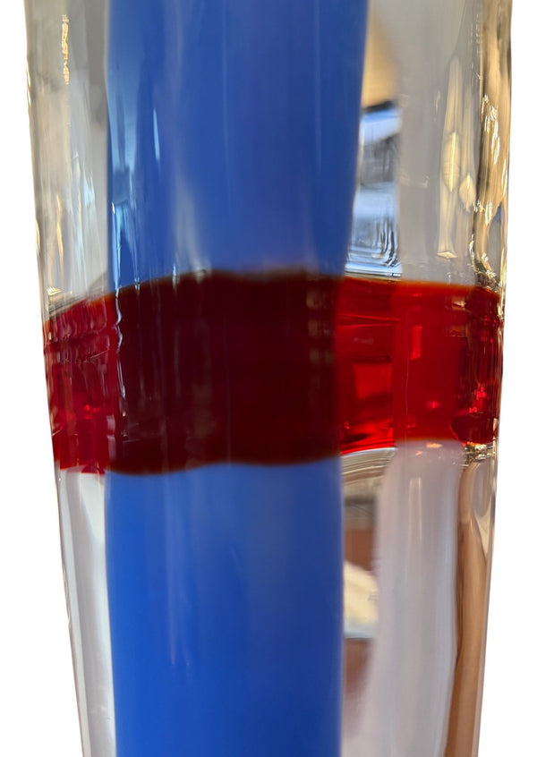 Carlo Moretti Signed Geometric Murano Glass Vase. Italy, 2010.